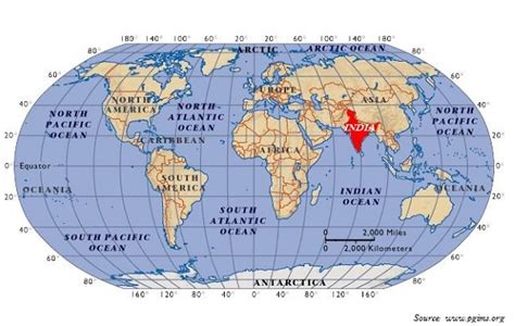 where are china and india located in world map